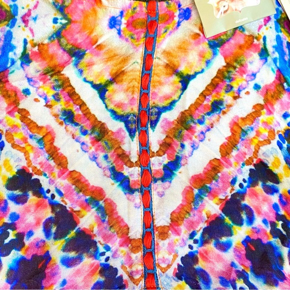 NWT Bl-ank London Anthropologie water color tie dye short sleeve dress small - Picture 3 of 13